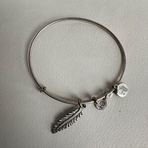 Alex and Ani Silver Feather Charm Bracelet